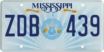 MS license plate ZDB439