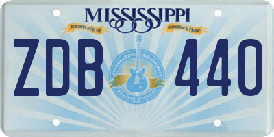 MS license plate ZDB440