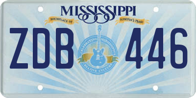 MS license plate ZDB446