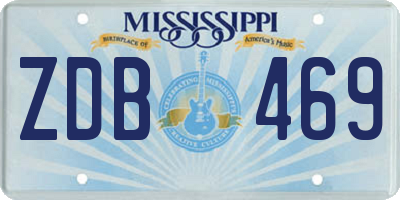 MS license plate ZDB469
