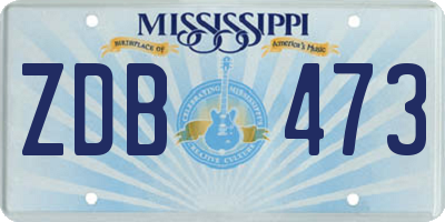 MS license plate ZDB473