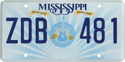 MS license plate ZDB481