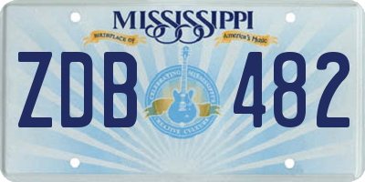 MS license plate ZDB482