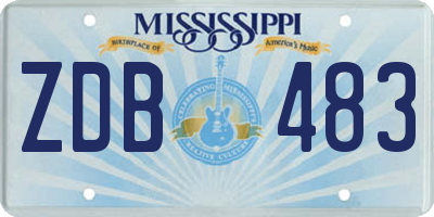MS license plate ZDB483