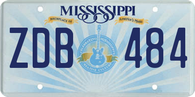 MS license plate ZDB484