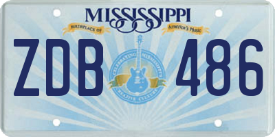 MS license plate ZDB486