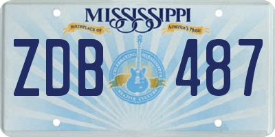 MS license plate ZDB487