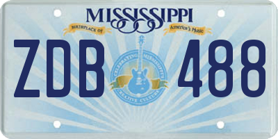 MS license plate ZDB488
