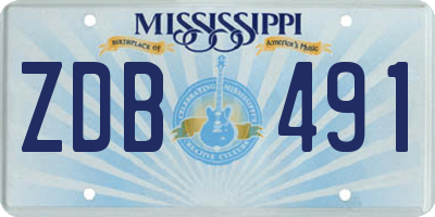MS license plate ZDB491