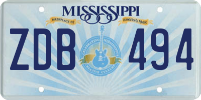 MS license plate ZDB494