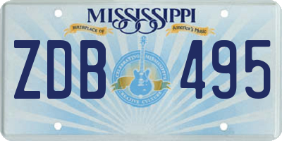 MS license plate ZDB495