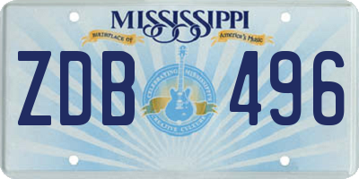 MS license plate ZDB496