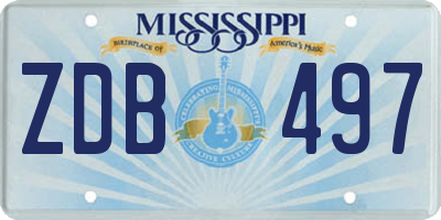 MS license plate ZDB497
