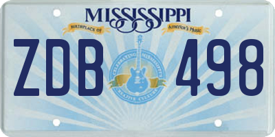 MS license plate ZDB498