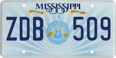 MS license plate ZDB509