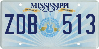 MS license plate ZDB513