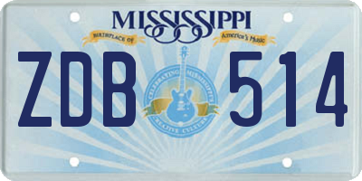 MS license plate ZDB514