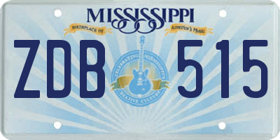 MS license plate ZDB515