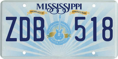 MS license plate ZDB518