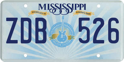 MS license plate ZDB526