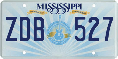 MS license plate ZDB527
