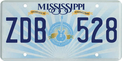 MS license plate ZDB528