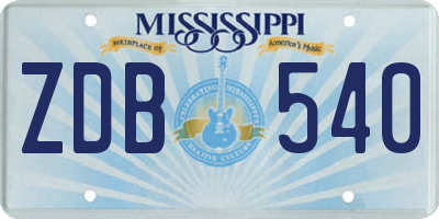 MS license plate ZDB540