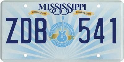 MS license plate ZDB541
