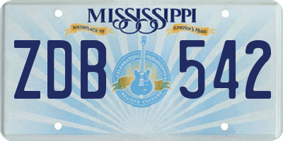 MS license plate ZDB542
