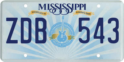MS license plate ZDB543