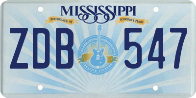 MS license plate ZDB547