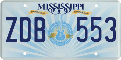 MS license plate ZDB553