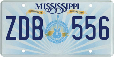 MS license plate ZDB556