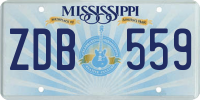 MS license plate ZDB559