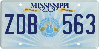 MS license plate ZDB563