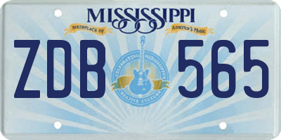 MS license plate ZDB565