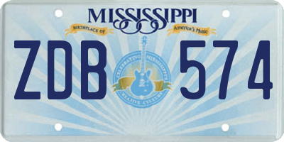 MS license plate ZDB574