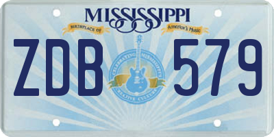 MS license plate ZDB579