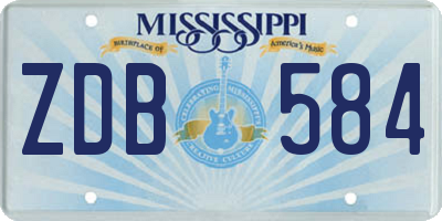 MS license plate ZDB584