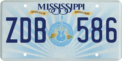 MS license plate ZDB586
