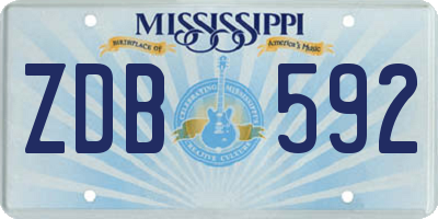 MS license plate ZDB592