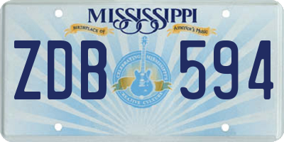 MS license plate ZDB594
