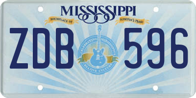 MS license plate ZDB596