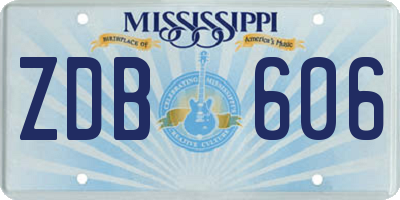 MS license plate ZDB606