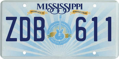 MS license plate ZDB611