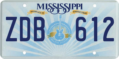 MS license plate ZDB612