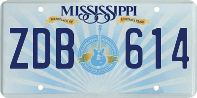 MS license plate ZDB614