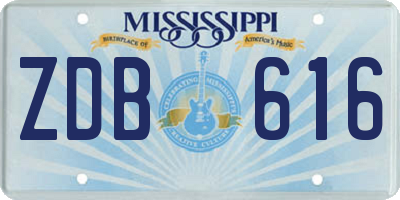MS license plate ZDB616