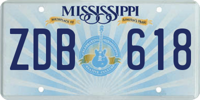 MS license plate ZDB618