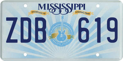 MS license plate ZDB619